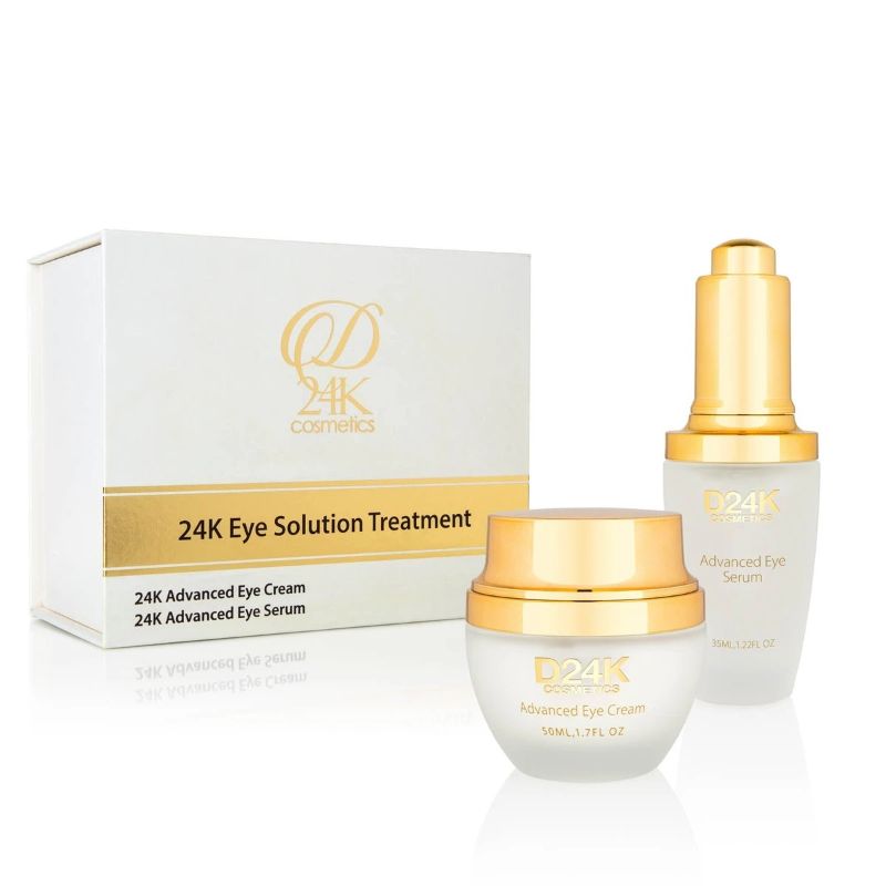 Photo 2 of 24K EYE SOLUTION TREATMENT BUNDLE THE ADVANCED EYE SERUM AND ADVANCED EYE CREAM CONTOURS SKIN AROUND THE EYE AREA TO SMOOTH AND REDUCE PUFFINESS AND SAGGING SKIN NEW IN BOX
$440
