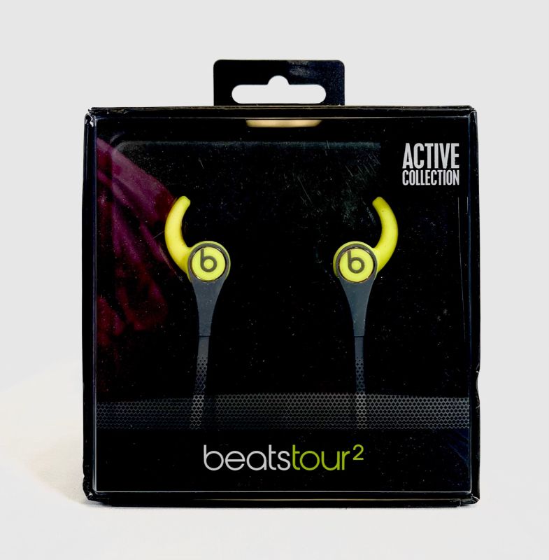 Photo 2 of BEATS BY DR DRE TOUR2 IN EAR HEADPHONES SWEAT RESISTANT BUILT IN MICROPHONE 15 HOURS OF LISTENING TIME ACTIVE COLLECTION COLOR YELLOW NEW IN BOX $109.99