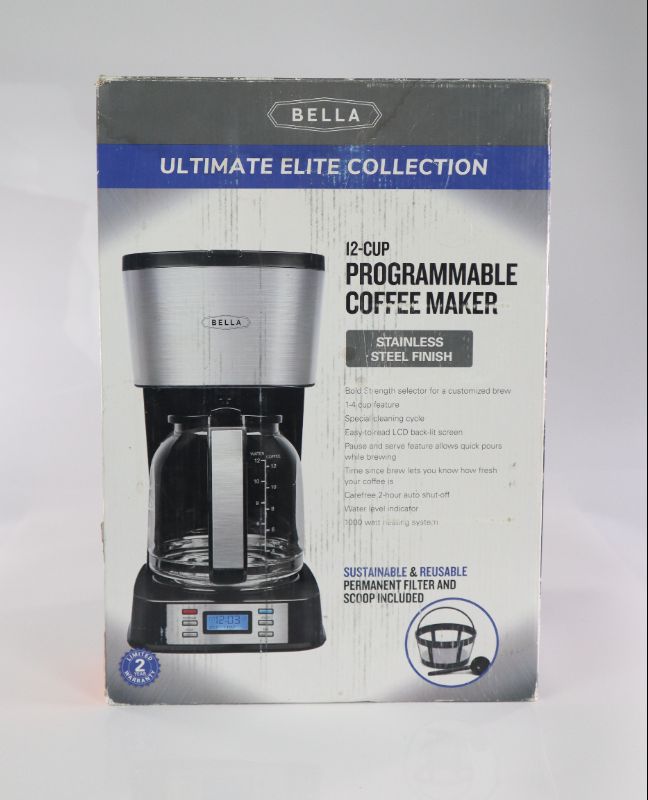 Photo 11 of ULTIMATE ELITE COLLECTION 12 CUP PROGRAMMABLE COFFEE MAKER 24 HOUR PROGRAMMABLE TIMER 2 HOUR AUTO SHUT OFF INCLUDES SUSTAINABLE AND REUSABLE FILTER BASKET NEW IN BOX $49.99