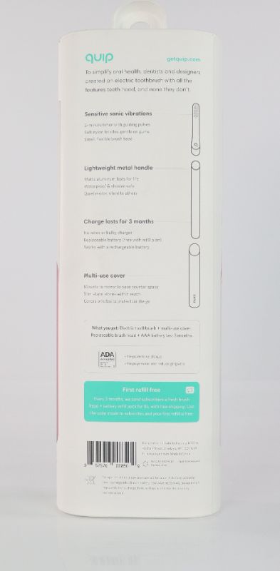 Photo 4 of QUIP TOOTHBRUSH SOFT BRISTLED HEAD SLIM HANDEL TIMED SONIC VIBRATIONS COMES WITH COVER 3 MONTH BATTERY LIFE EXPECTANCY COLOR MAY VAY SLATE OR PINK NEW IN BOX
$45.99