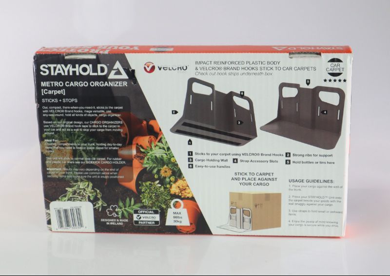 Photo 1 of LARGE CARPET SHOPPING HOLDER COMBINED WITH VELCRO BRANDED HOOKS TO STICK TO THE CARPET SUPPORTS AND HOLDS YOUR SHOPPING BAGS AND OTHER GOODS IN PLACE EASY TO REMOVE AND REPOSITION 4 STRAPS INCLUDED MAX HOLD 66 POUNDS NEW $22.99