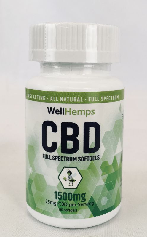 Photo 1 of CBD FULL SPECTRUM SOFTGELS 1500MG 25MG PER SINGLE SERVING 60 CAPSULES PER CONTAINER FAST ACTING ALL NATURAL SEALED NEW  

$129.99 