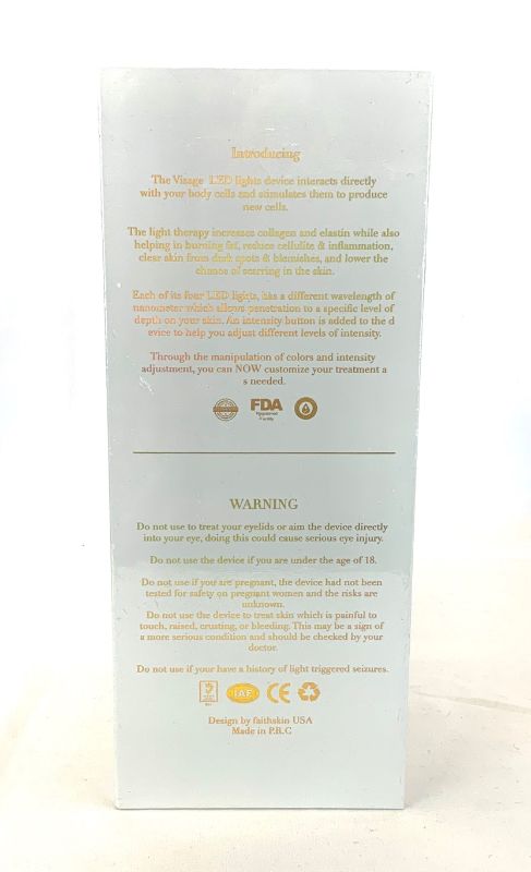 Photo 3 of MSRP $6695 : DERMA VISAGE DEVICE NASA PROVEN TECHNOLOGY SINGLE LED LIGHT RED BLUE LED LIGHT WAVES PURPLE LED LIGHT THERAPY ELIMINATE TOXINS REDUCE INFLAMMATION IMPROVE HEALING CIRCULATION OF BLOOD NEW SEALED
