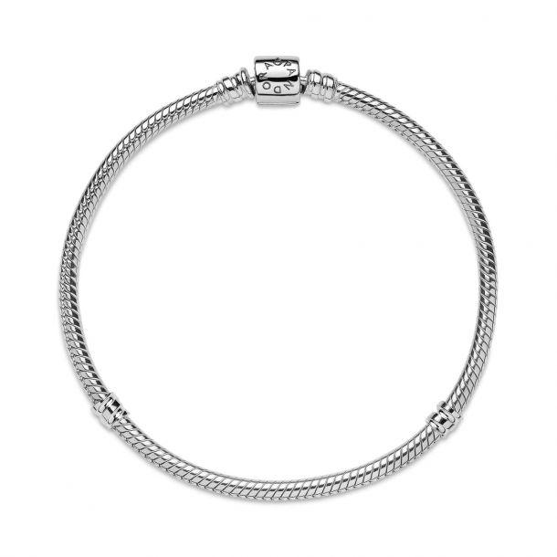 Photo 1 of MSRP $65 : PANDORA STERLING SILVER BRACELET WITH BARREL CLASP 16 OR 17CM READY TO CREATE MEMORIES WITH CHARMS FOR CHILDREN NEW IN PACKAGE 