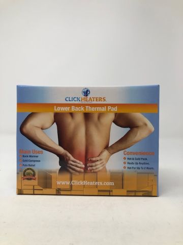 Photo 2 of CLICK HEATER LOWER BACK REUSABLE HOT AND COLD THERMAL PAD REFRIGERATE FREEZE OR HOT LOOSEN MUSCLES RELIEVE PRESSURE LIFETIME WARRANTY COLOR YELLOW NEW SEALED 89.99