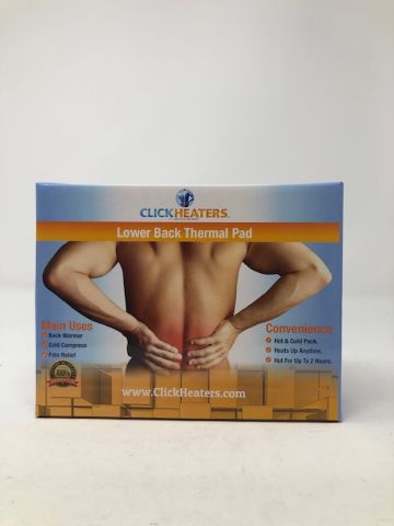 Photo 2 of CLICK HEATER LOWER BACK REUSABLE HOT AND COLD THERMAL PAD REFRIGERATE FREEZE OR HOT LOOSEN MUSCLES RELIEVE PRESSURE LIFETIME WARRANTY COLOR RED ORANGE NEW SEALED 