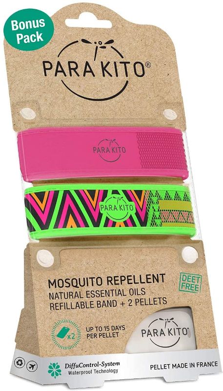 Photo 3 of PARAKITO MOSQUITO REPELLENT WRIST BANDS PACK OF 2 WITH 2 REFILL PELLETS PLUS PARAKITO MOSQUITO ROLL ON GEL 0.67 OZ NEW IN PACKAGE 19.5