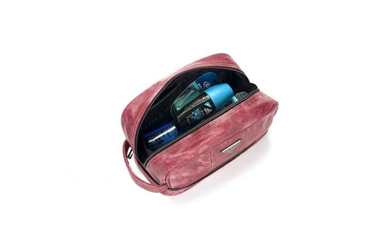 Photo 1 of TOILETRY BAG LEATHER LIGHTWEIGHT DURABLE WATER RESISTANT ROOM FOR ALL OF YOUR BATHROOM ESSENTIALS STYLISH DESIGNER LOOK BAG NEW