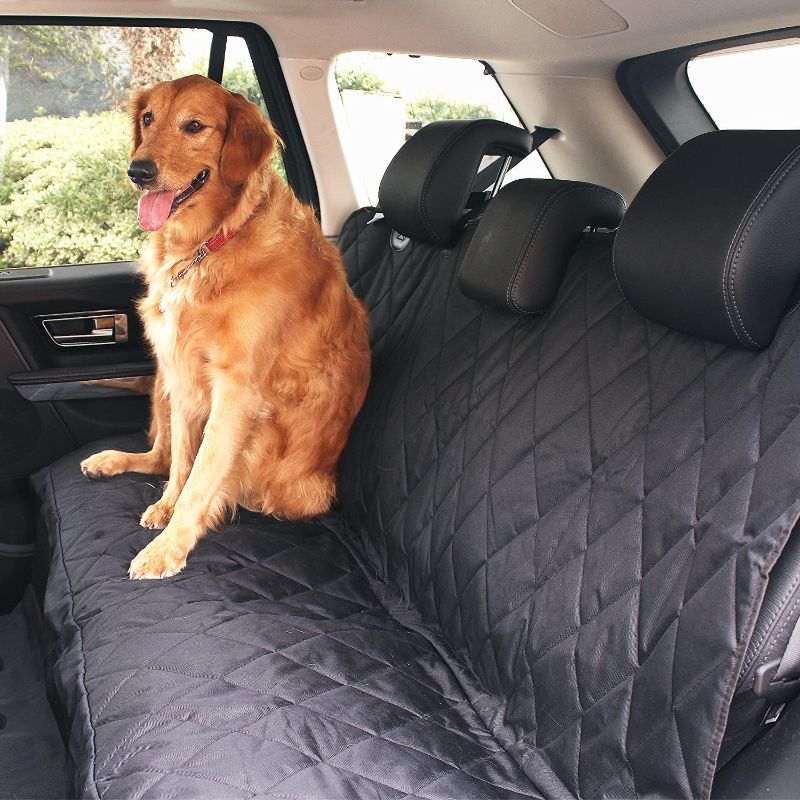 Photo 1 of LARGE DONIDIN NON SLIP PET SEAT COVER IS HEAVY DUTY WATERPROOF AND HAS ADJUSTABLE STRAPS ALSO INCLUDES  A BONUS OF 2 TRAVEL COLLAPSIBLE DOG BOWLS.