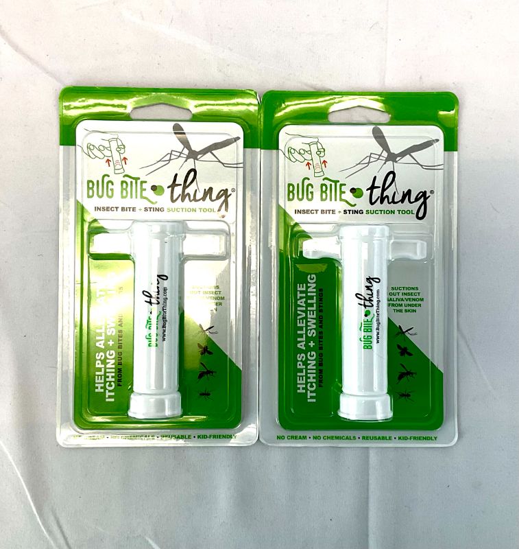 Photo 2 of BUG BITE THING SUCTION POISON REMOVER TOOL IS CHEMICAL FREE AND A NATURAL RELIEF FROM BUG BITES BEE AND WASPS STINGS ASWELL COMPACT REUSABLE AND LIGHTWEIGHT SET OF TWO COLOR WHITE NEW IN PACKAGE
$19.99
