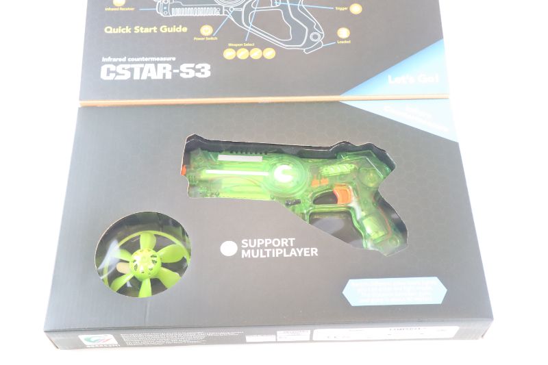 Photo 1 of C STAR TOY GUN INFRARED COUNTERMEASURE INCLUDES EXOPLANET FLYING SAUCER AND CHARGING CORD REQUIRE 4 TRIPLE A BATTERIES NEW IN BOX
$45.99
