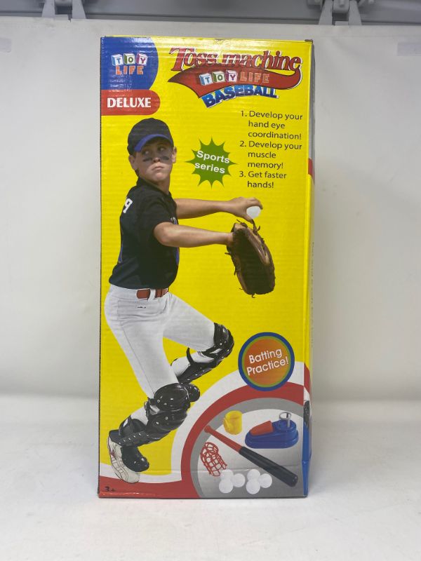 Photo 1 of YOUR CHILD WILL ENJOY HOURS OF ENTERTAINMENT AND CONSTRUCTIVE PRACTICE PLAYING WITH THIS POP UP PITCHING MACHINE SET INCLUDES 1 COLLAPSABLE BAT, 1 MACHINE, 6 SOFT EVA BALLS NEW IN BOX BOX IS SLIGHTLY DAMAGED
$32.99
