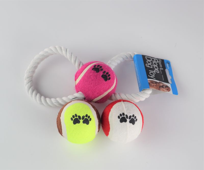 Photo 1 of INTELLIGENT LIVING SOLUTIONS ROPE BALL AND 2 FETCH TENNIS BALL SET NEW $22.79