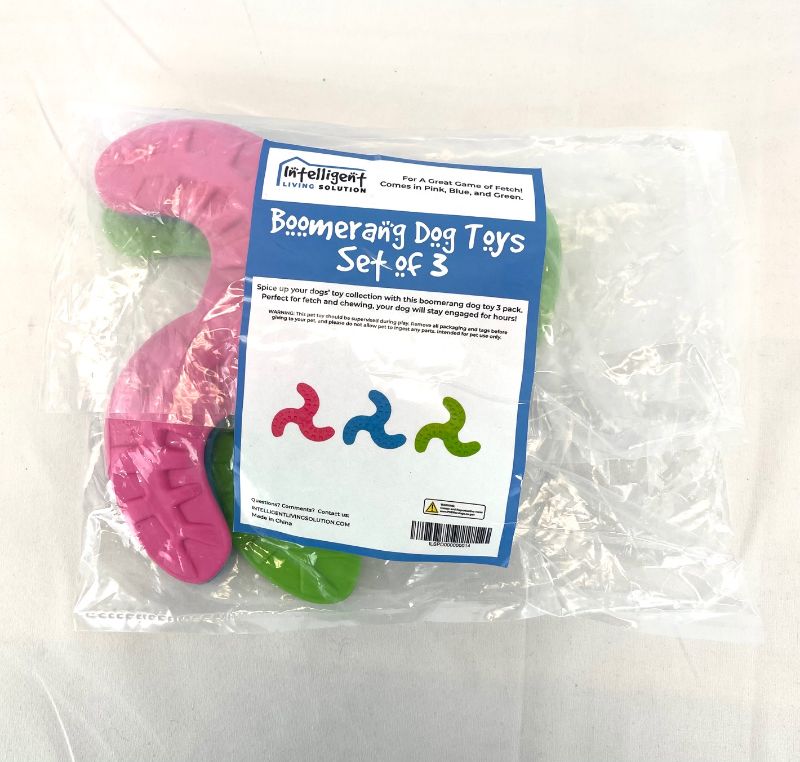 Photo 2 of INTELLIGENT LIVING SOLUTIONS BOOMERANG DOG TOYS SET OF 3 GREAT FOR FETCHING OR CHEWING NEW 
$29.99
