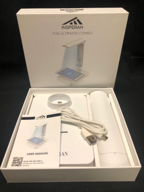 Photo 2 of INSPERAN ULTIMATE COMBO DETACHABLE STERILIZING WAND AND MULTI-USE WIRELESS CHARGING STATION ELIMINATES 99 PERCENT OF GERMS NEW IN BOX
$59.99
