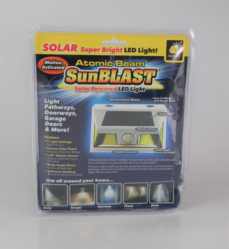 Photo 3 of ATOMIC BEAM SUNBLAST SOLAR POWER 120 DEGREE MOTION SENSOR WATERPROOF STICKS TO STUCCO SIDING WOOD AND STONE NEW $19.99