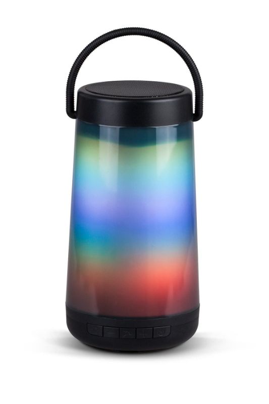 Photo 1 of COLORFUL LED BLUETOOTH SPEAKER DANCES TO THE BEAT OF MUSIC BUILT IN HANDLE MICRO SD SLOT AUX JACK HANDS FREE MICROPHONE RECHARGEABLE BATTERY NEW $25
