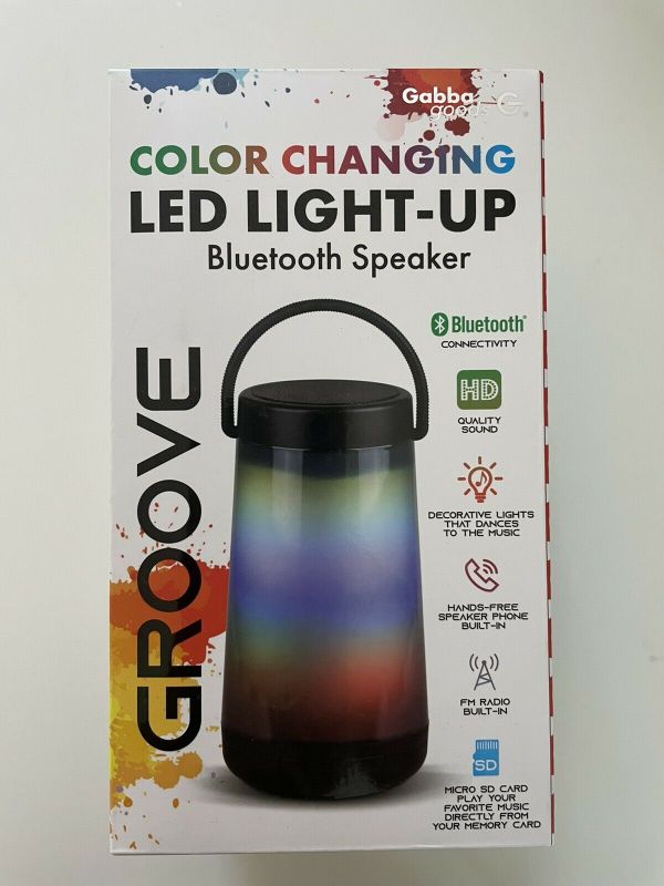 Photo 1 of COLORFUL LED BLUETOOTH SPEAKER DANCES TO THE BEAT OF MUSIC BUILT IN HANDLE MICRO SD SLOT AUX JACK HANDS FREE MICROPHONE RECHARGEABLE BATTERY NEW $25
