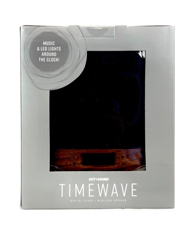 Photo 2 of ART AND SOUND TIME WAVE DIGITAL CLOCK WIRELESS SPEAKER WITH BLUETOOTH ALARM CLOCK REACTIVE MULTICOLORED LED BUILT-IN RECHARGEABLE BATTERY AND CHARGING CABLE NEW IN BOX
$39.99
