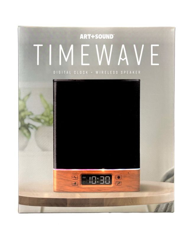 Photo 2 of ART AND SOUND TIME WAVE DIGITAL CLOCK WIRELESS SPEAKER WITH BLUETOOTH ALARM CLOCK REACTIVE MULTICOLORED LED BUILT-IN RECHARGEABLE BATTERY AND CHARGING CABLE NEW IN BOX
$39.99
