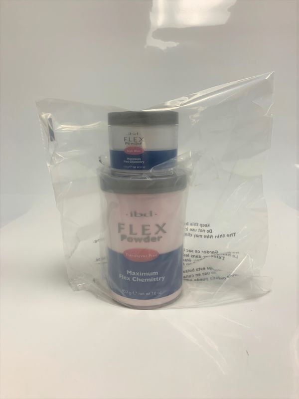 Photo 2 of FLEX ACRYLIC POWDER 16OZ TRANSLUCENT PINK AND 4OZ BRIGHT WHITE NEW $85