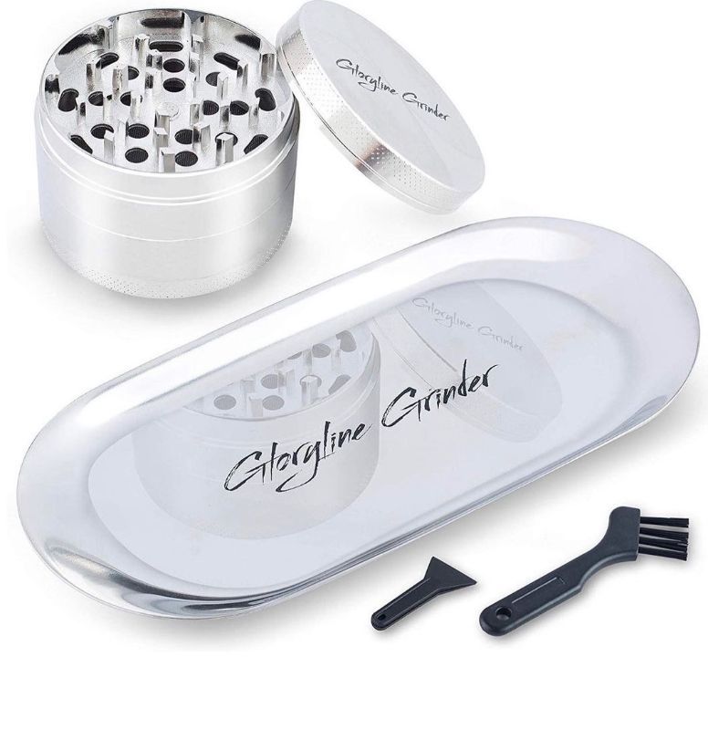 Photo 1 of SILVER GTORGLINE GRINDER AND ROLLING TRAY WITH SCOOP AND SMALL BRUSH NEW $19.99