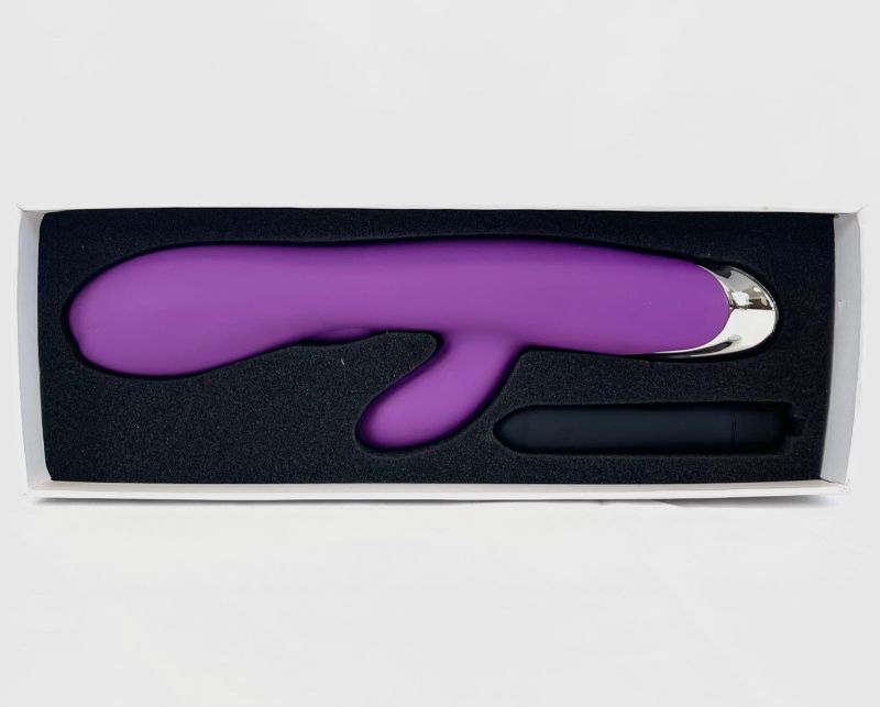 Photo 2 of PEAKPLAYS IRENE SILICONE G STIMULATOR WITH SMALL EROTIC BULLET TAKES AAA BATTERIES NEW IN BOX $30 
