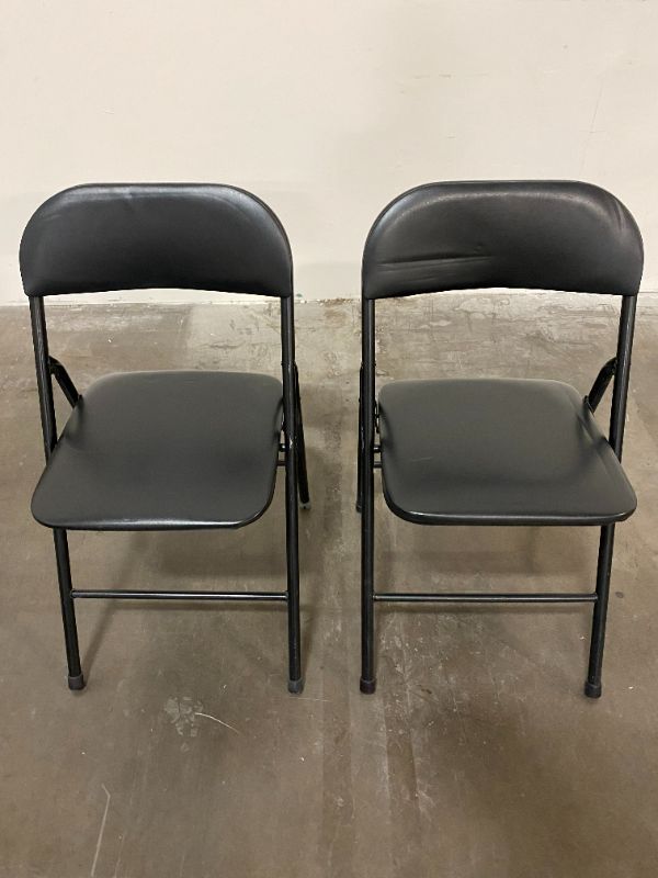 Photo 1 of SET OF 2 BLACK CHAIRS USED WITH A TEAR 