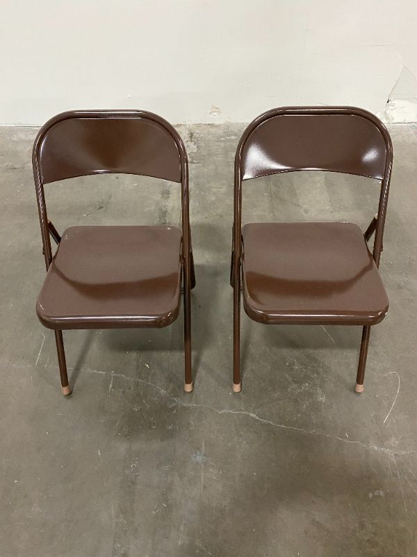 Photo 1 of SET OF 3 BROWN CHAIRS TWO DARK BROWN AND ONE LIGHT BROWN WITH WOOD SEAT USED CONDITION 
