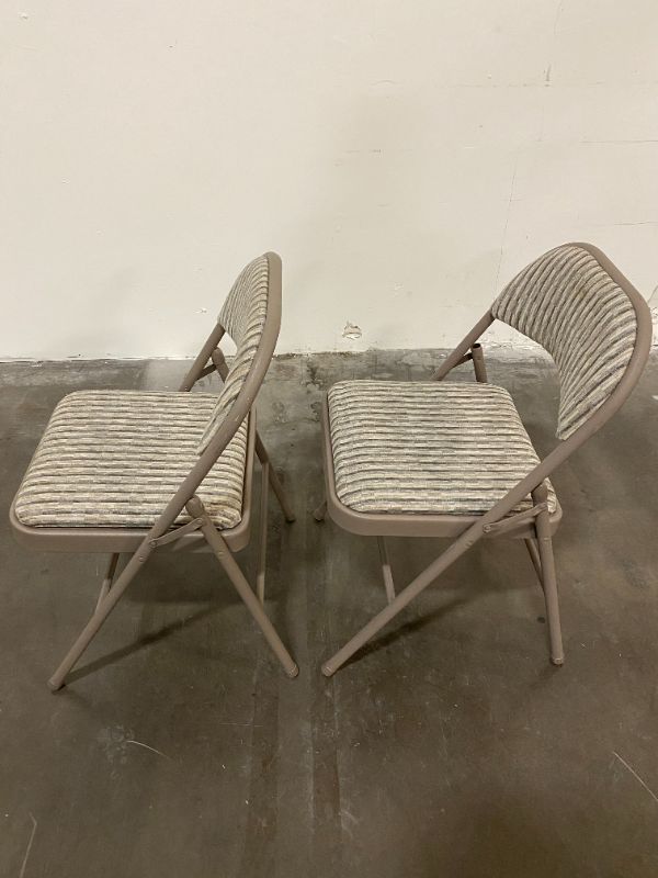 Photo 3 of SET OF 2 GREY FOLDING CHAIRS USED CONDITION