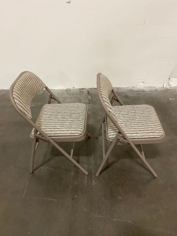 Photo 2 of SET OF 2 GREY FOLDING CHAIRS USED CONDITION
