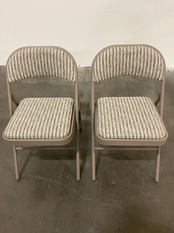 Photo 1 of SET OF 2 GREY FOLDING CHAIRS USED CONDITION