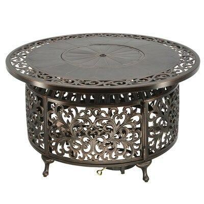 Photo 1 of 46 INCH WIDTH 24 INCH HIGH BRONZE ALUMINUM PROPANE GAS FIRE PIT TABLE