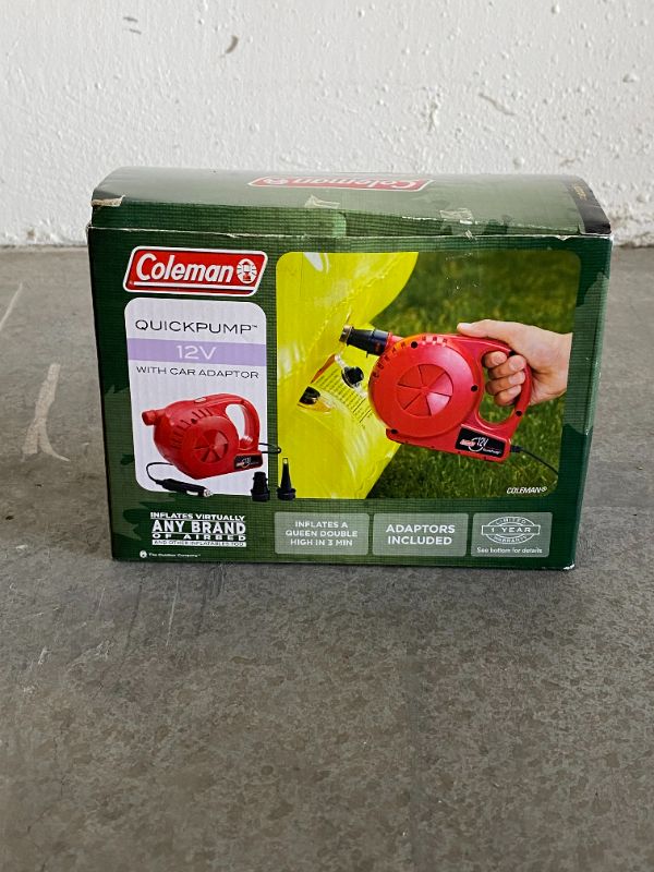 Photo 2 of COLEMAN QUICK PUMP 12V POWER SPORT WITH ADAPTERS AND CAR PLUG IN 