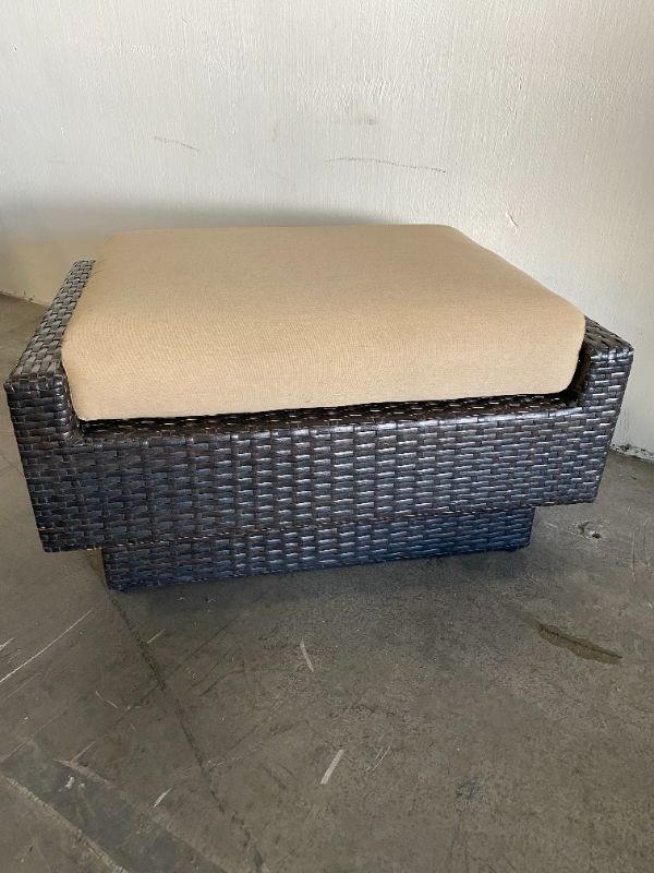 Photo 1 of BLACK AND BEIGE OUTDOOR OTTOMAN 
