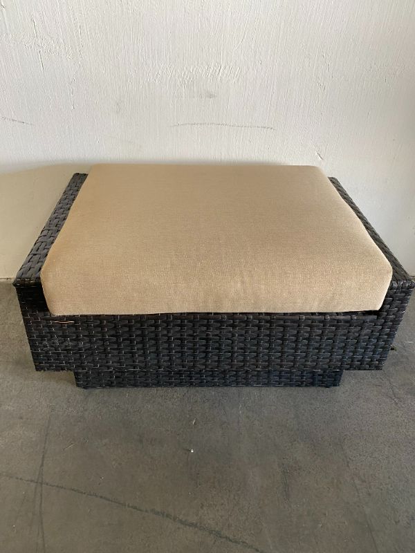 Photo 2 of BLACK AND BEIGE OUTDOOR OTTOMAN 