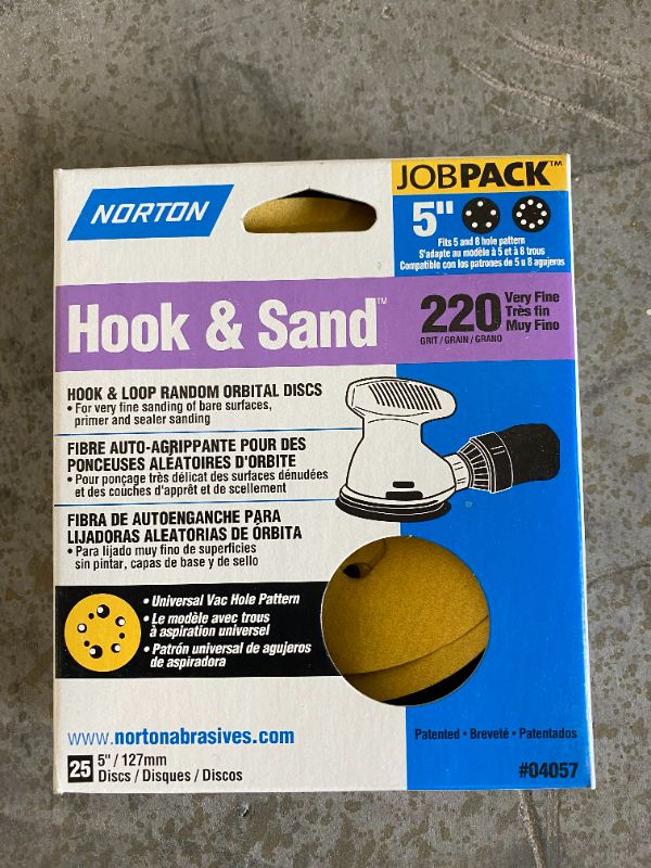 Photo 1 of NORTON 5 PACK SANDING PAPERS 220 GRIT 