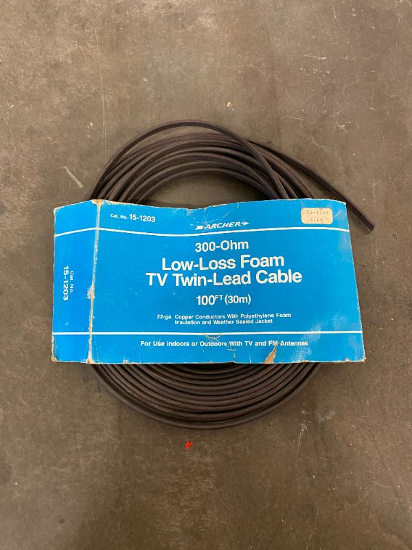 Photo 1 of LOW LOSS FOAM TV TWIN LEAD CABLE 100FT