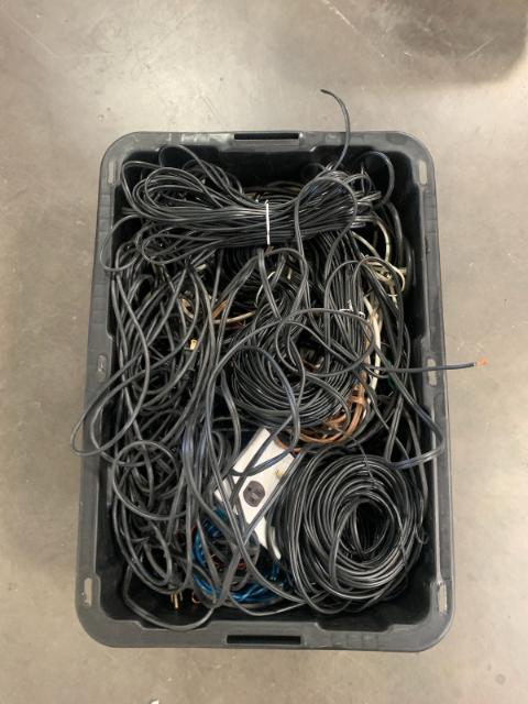 Photo 1 of BIN OF ELECTRICAL WIRES AND CORDS MISCELLANEOUS