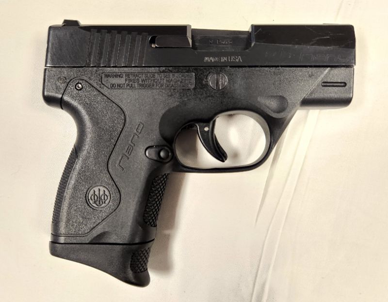 Photo 3 of Beretta USA BU9 Nano 9MM Pistol w/ 3 Magazines. Background Check Required. Every used firearm should be inspected by a qualified gunsmith before firing.