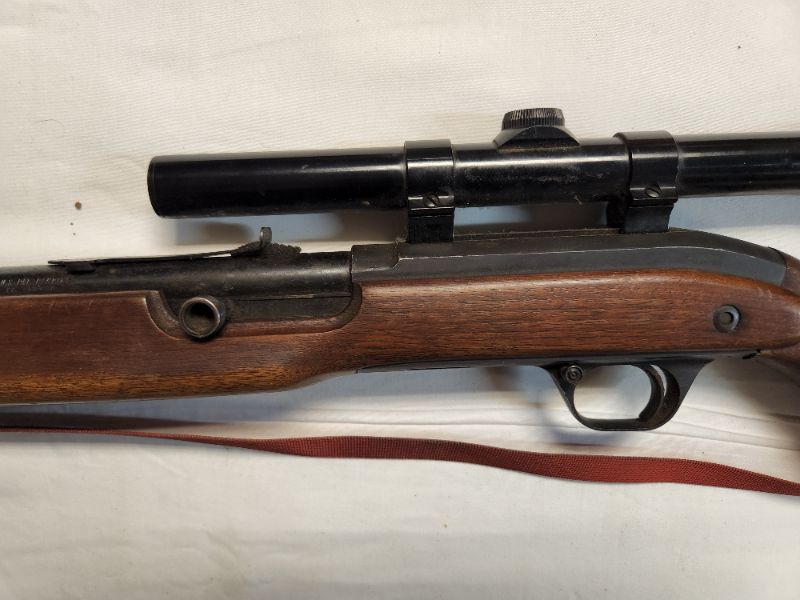 Photo 4 of JC Higgins / Sears, Roe Buck & Co. Model 30 .22 Caliber Rifle w/ Scope. Background Check Required. Every used firearm should be inspected by a qualified gunsmith before firing.