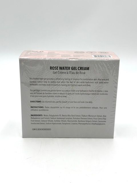 Photo 4 of ROSE WATER GEL CREAM FEATHER LIGHT GEL PROVIDES REFRESHING FEEL OF MOISTURE FOR COMBINATION SKIN ALOE VERA BAMBOO EXTRACT SOOTHE AND SOFTEN SKIN HYALURONIC ACID BINDS WATER MOLECULES TO LOCK IN MOISTURE NEW 