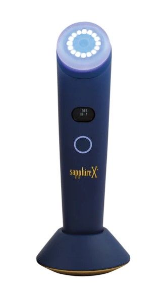Photo 2 of SAPPHIRE X DEVICE TREAT AND HEAL FIRST LAYER OF SKIN EPIDERMIS DUAL ACTION TECHNOLOGY BLUE LIGHT AND TOPICAL HEATING CARE WATER RESISTANT DISINFECTS DETOXIFIES AND ELIMINATES BACTERIA INCREASES BLOOD FLOW PROVIDES NUTRIENTS AND OXYGEN TO NATURALLY IMPROVE