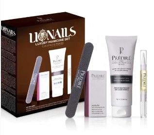 Photo 1 of LIONAILS COCONUT AND HONEY 4 PIECE LUXURY MANICURE SET INCLUDES HAND AND NAIL THERAPY CREAM ARGAN OIL NAIL AND CUTICLE SERUM ARGAN OIL NAIL FILE BUFFER BLOCK NEW