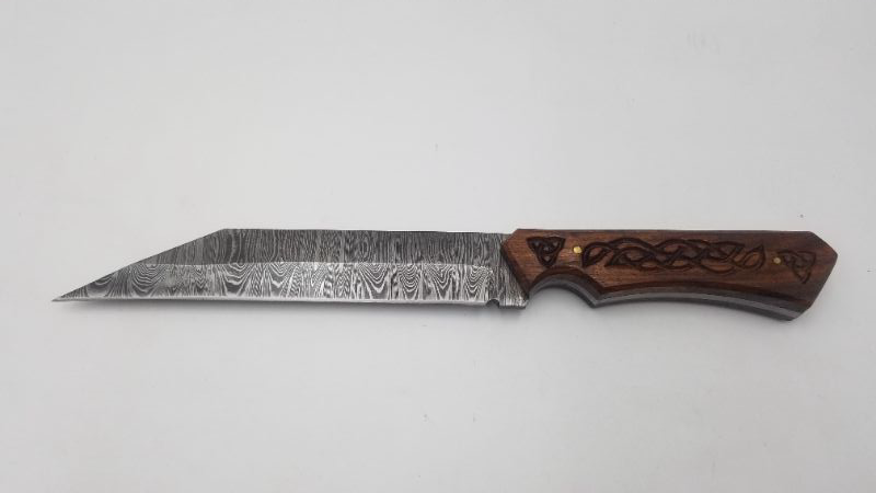 Photo 1 of 12 Inch Damascus Celtic Sailors Seax Knife New
