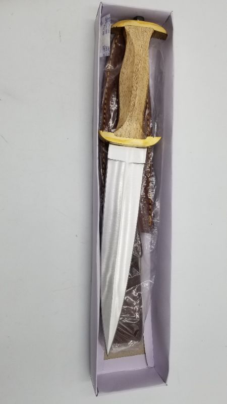 Photo 2 of  15" Replica 14th Century Wood Handle Display Dagger with Sheath New