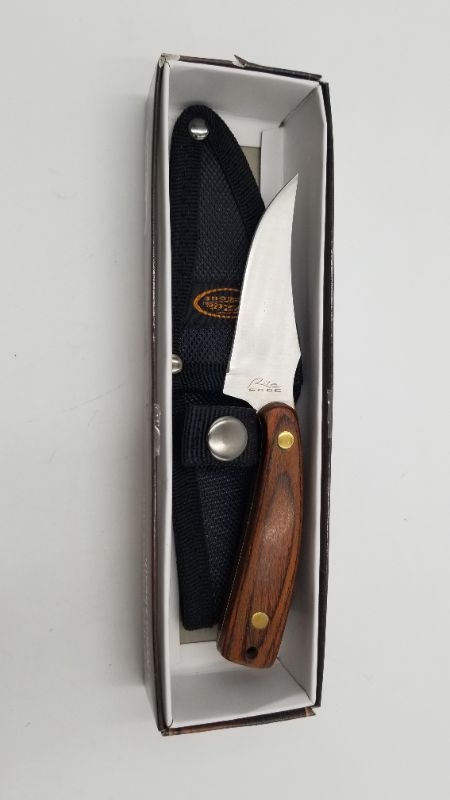 Photo 1 of 7 Inch Rite Edge Wood Trailing Point Skinning Knife New