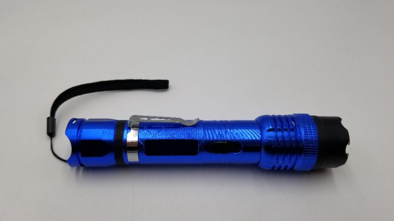 Photo 1 of Blue Thunder Blast 7 Inch Heavy Duty Stun Gun LED Flashlight Rechargeable 3 Million Volts With Nylon Sheath New