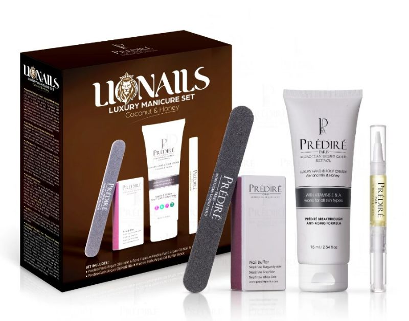 Photo 2 of LUXURY MANICURE KIT COCONUT AND HONEY HYDRATES AND BRIGHTENS THE HAND AND NAILS 1 NAIL AND CUTICLE SERUM 1 NAIL AND HAND CREAM 1 NAIL FILE AND 1 BUFFER BLOCK NEW