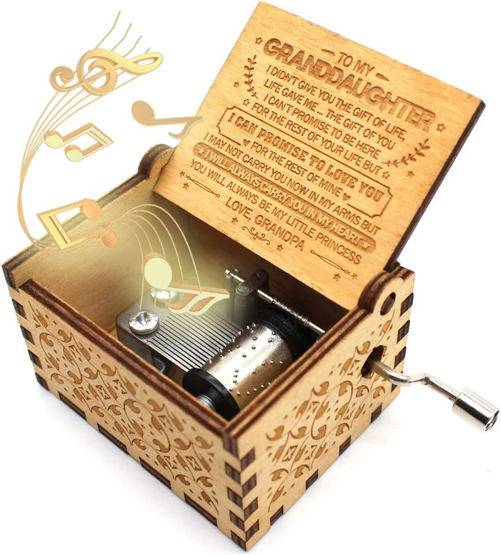 Photo 1 of ukebobo Wooden Music Box - You are My Sunshine Music Box, from Grandpa to Granddaughter, Gifts for Kids - 1 Set (Carry)